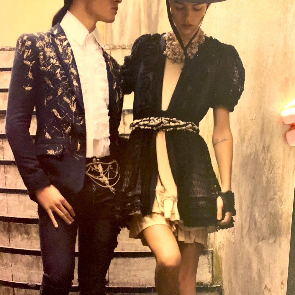 Authentic Chanel fabulous detail ruffle runway dress notice from far away Chanel